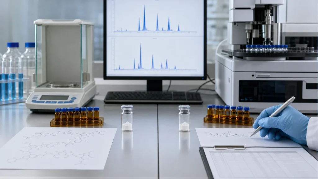 Side-by-side laboratory comparison of CJC-1295 with DAC and without DAC research peptide samples