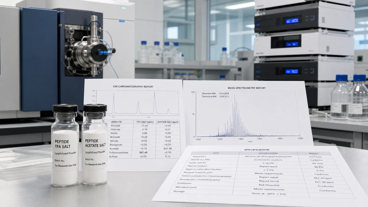 Peptide TFA Salt vs Acetate Salt: Counter-Ion Testing & COA Review