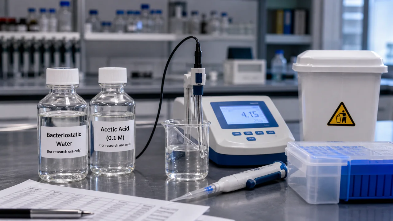 BAC Water vs Acetic Acid for Peptide Reconstitution: Solubility, Hold Time & Lab Safety